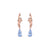 Flower Tear Drop Earrings in "Light Sapphire" - Rose Gold
