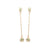 Long Flower Drop Earrings in "Teal Pearl" - Yellow Gold