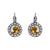 Large Halo Leverback Earrings "Butter Pecan" - Rhodium