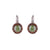 Large Halo Leverback Earrings "Terra"- Rhodium