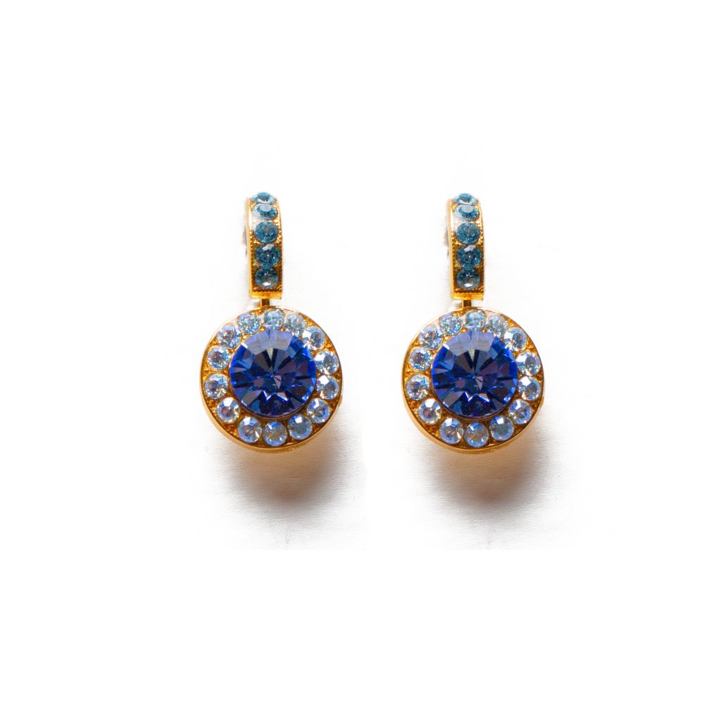 Large Embellished Halo Earrings in "Bay Blue" *Custom*