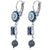 Round Pavé and Emerald Cut Leverback Earrings in "Nightfall" - Rhodium