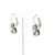 Medium Double Stone Leverback Earrings in "On a Clear Day" - Rhodium
