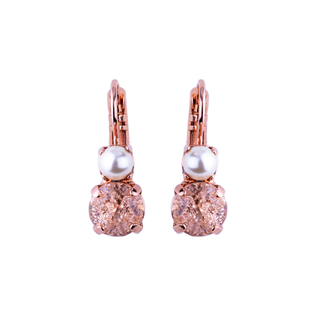 Medium Double Stone Earrings in "Desert Rose" - Rose Gold