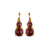 Medium Double Stone Leverback Earrings "Sunstone" - Rhodium