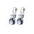 Medium Double Stone Earrings in "Nightfall" - Rhodium