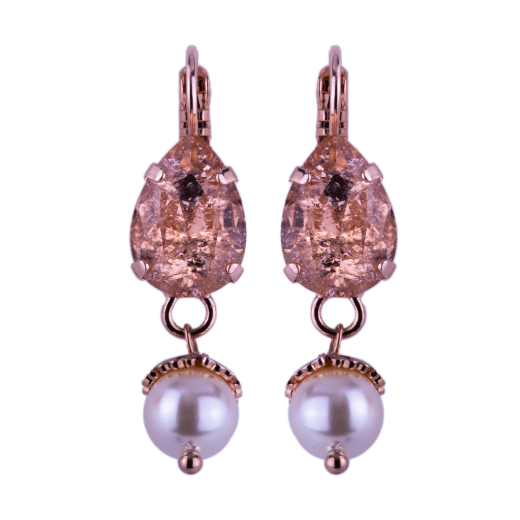 Double Pear Shaped Diamond Dangle Earrings in 18K Rose Gold set with m -  Olivacom