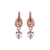 Medium Pear Leverback Earrings with Drop in "Desert Rose" - Rose Gold