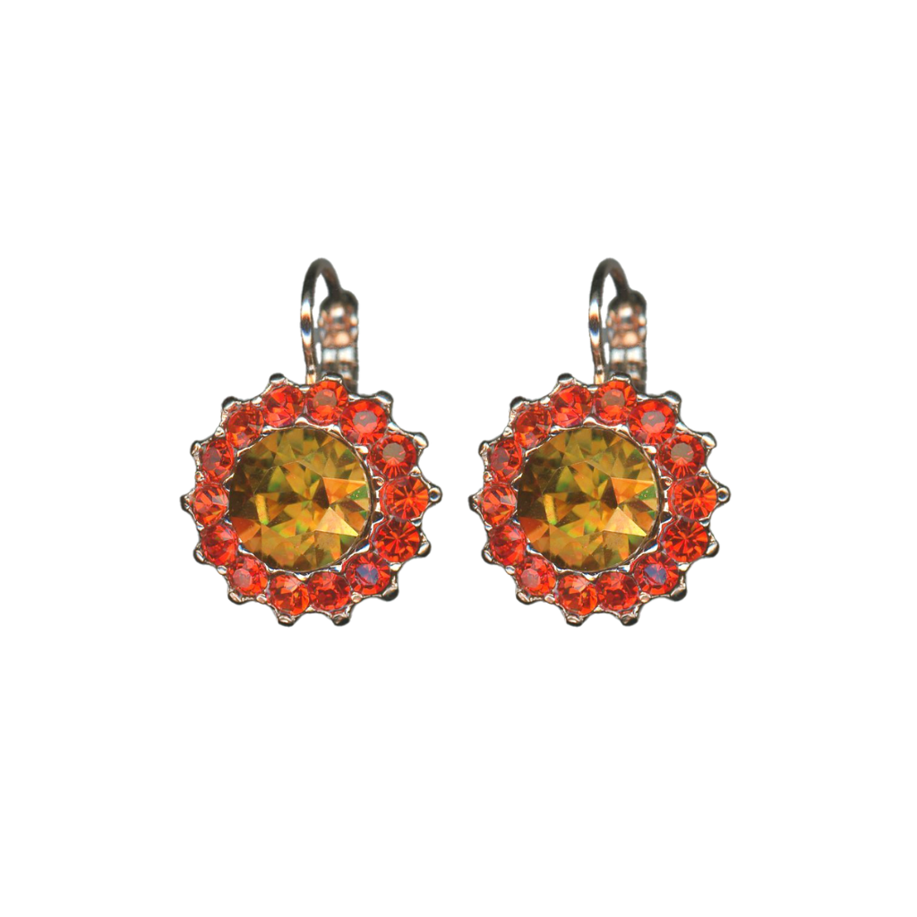 Extra Luxurious Rosette Leverback Earrings in "Pumpkin Spice" *Custom*