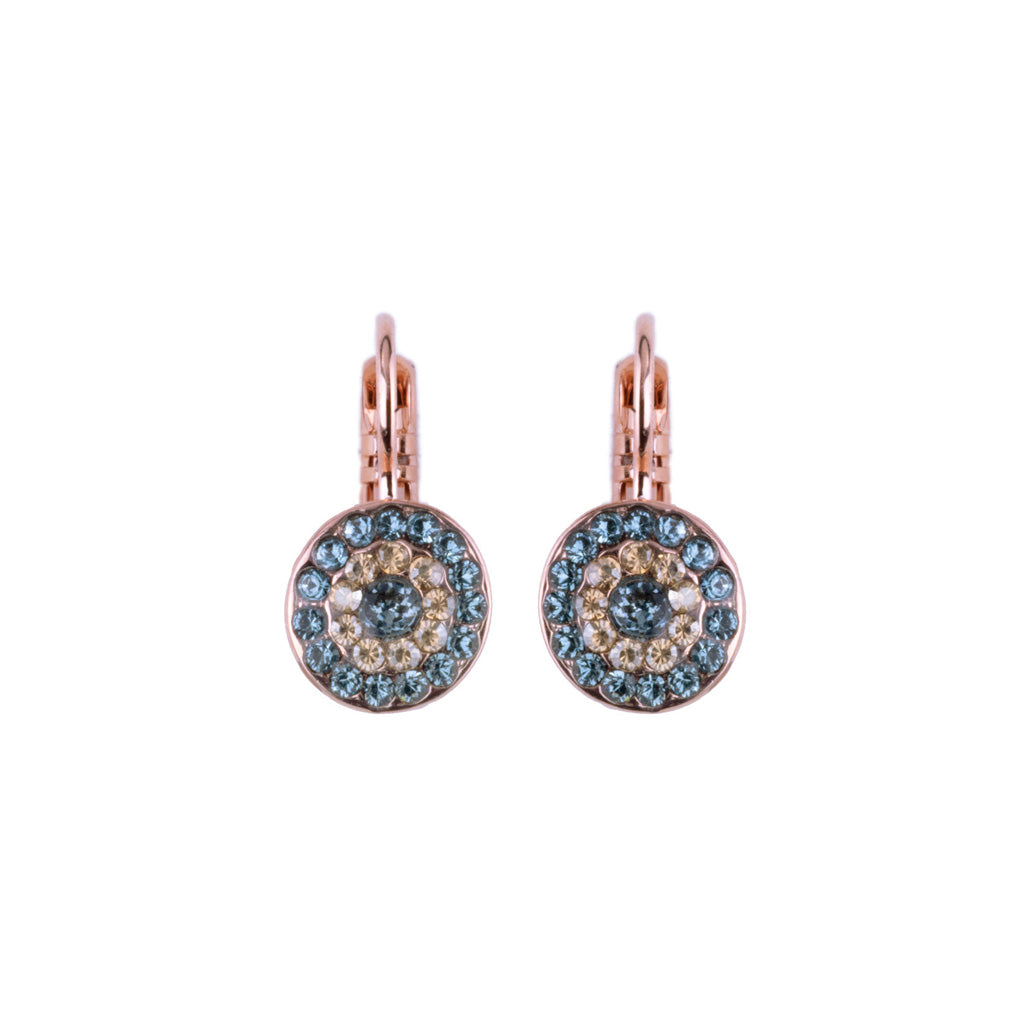 Petite Pavé Leverback Earrings in "Moon Drops" - Rose Gold