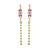 Petite Baguette Earrings with Dangle in "Olivine and Shining Amethyst" - Yellow Gold