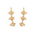 Triple Shell Drop Earrings in "Coated Pearl" - Yellow Gold