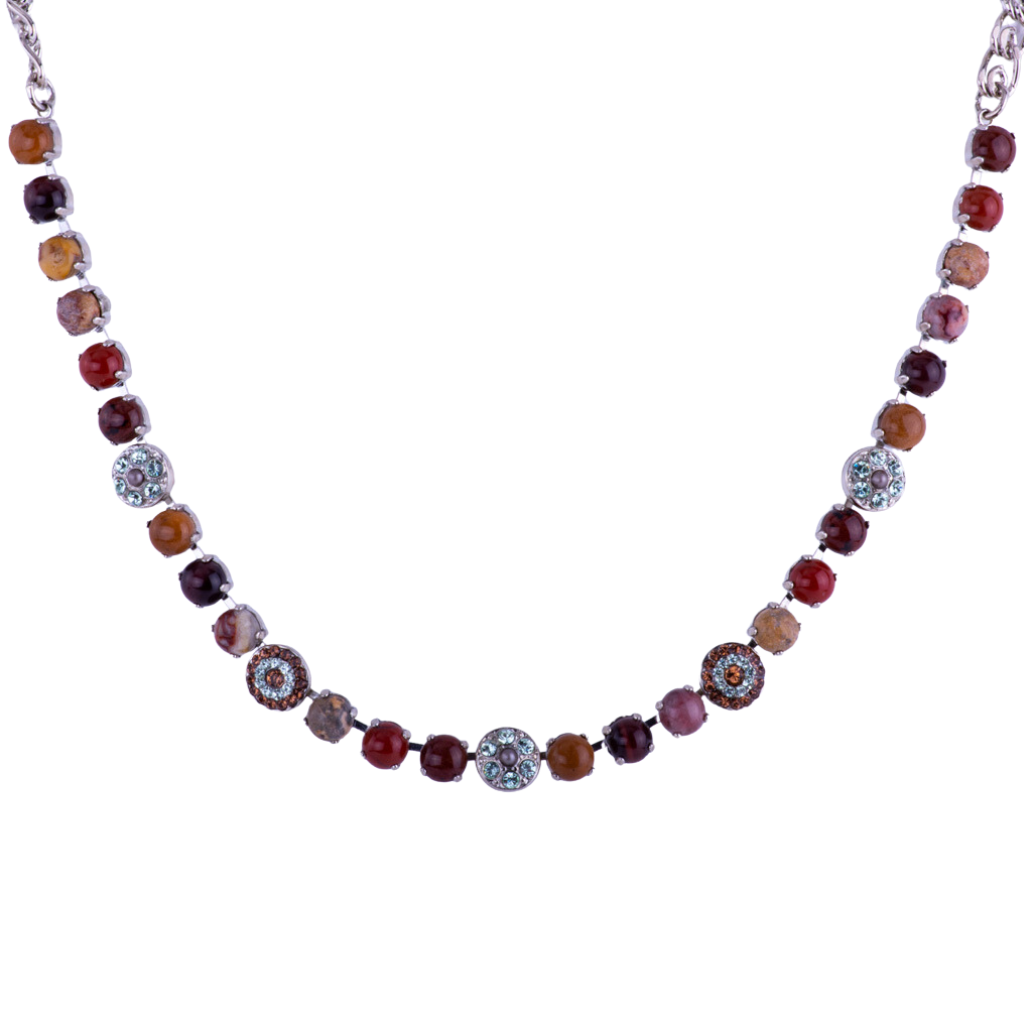 Medium Pavé Necklace in "Terra" - Rhodium