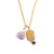 Mineral Stone Charm Pendant in "Amethyst Quartz" - Yellow Gold