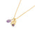 Mineral Stone Charm Pendant in "Amethyst Quartz" - Yellow Gold