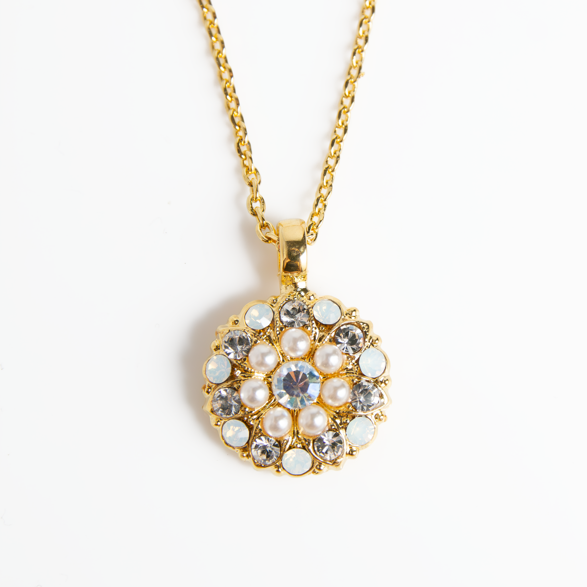 Guardian Angel Birthstone Pendant in "Ivory" - Yellow Gold