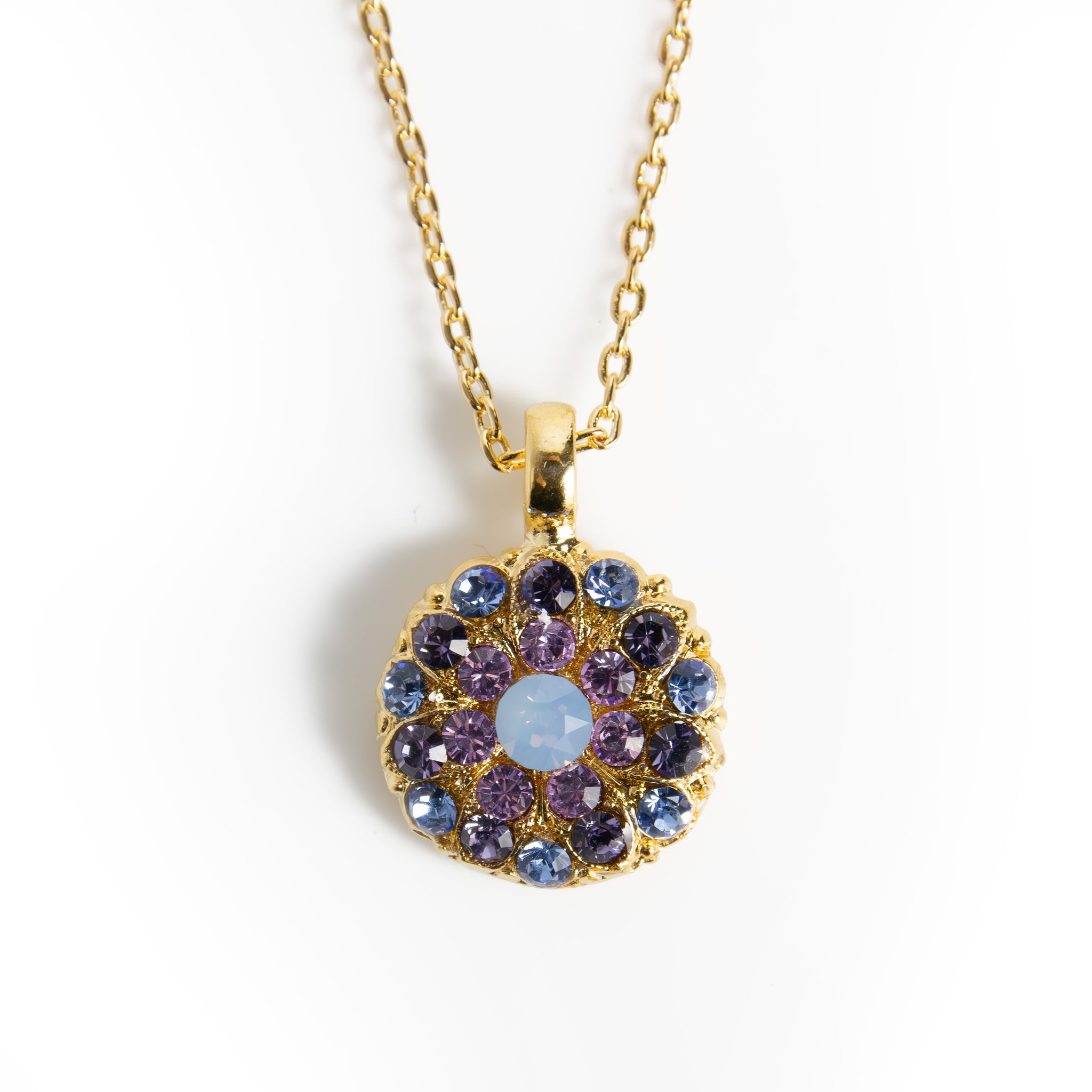 Guardian Angel Pendant in "Lavender Fields" - Yellow Gold