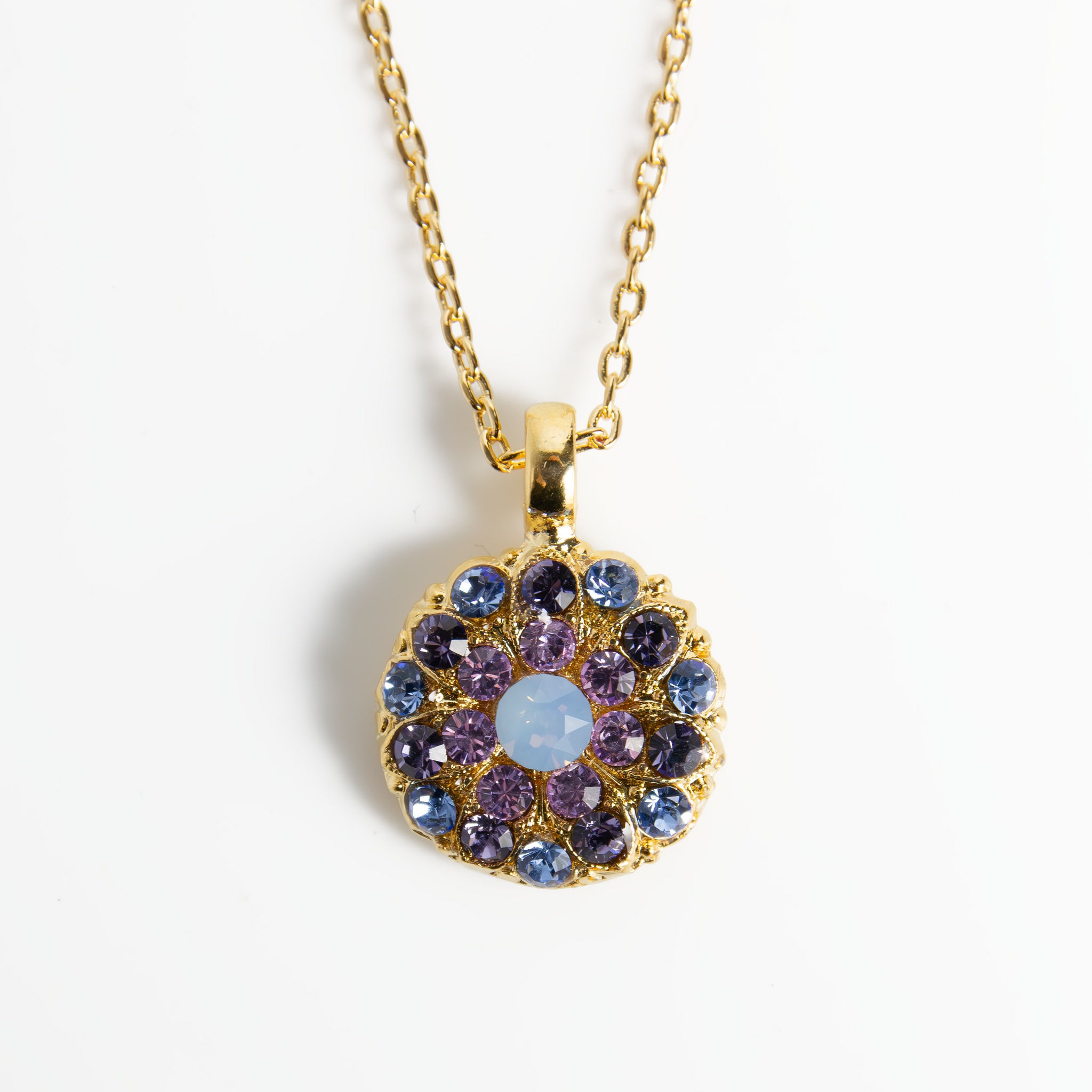 Guardian Angel Pendant in "Lavender Fields" - Yellow Gold