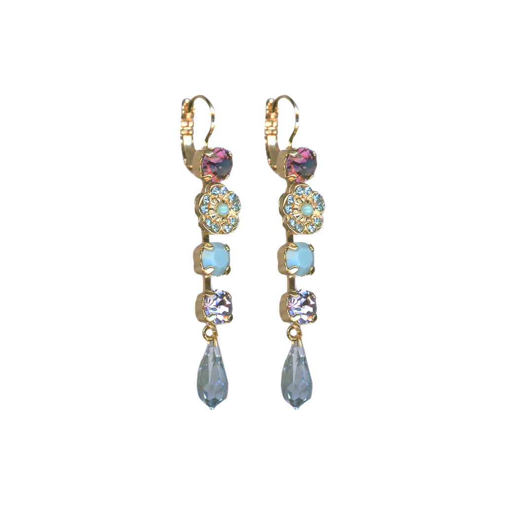 Petite Dangle Cosmos Leverback Earring in "Vineyard Veranda" - Yellow Gold