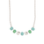Large Oval Chain Necklace in "Malibu Mint" - Rhodium