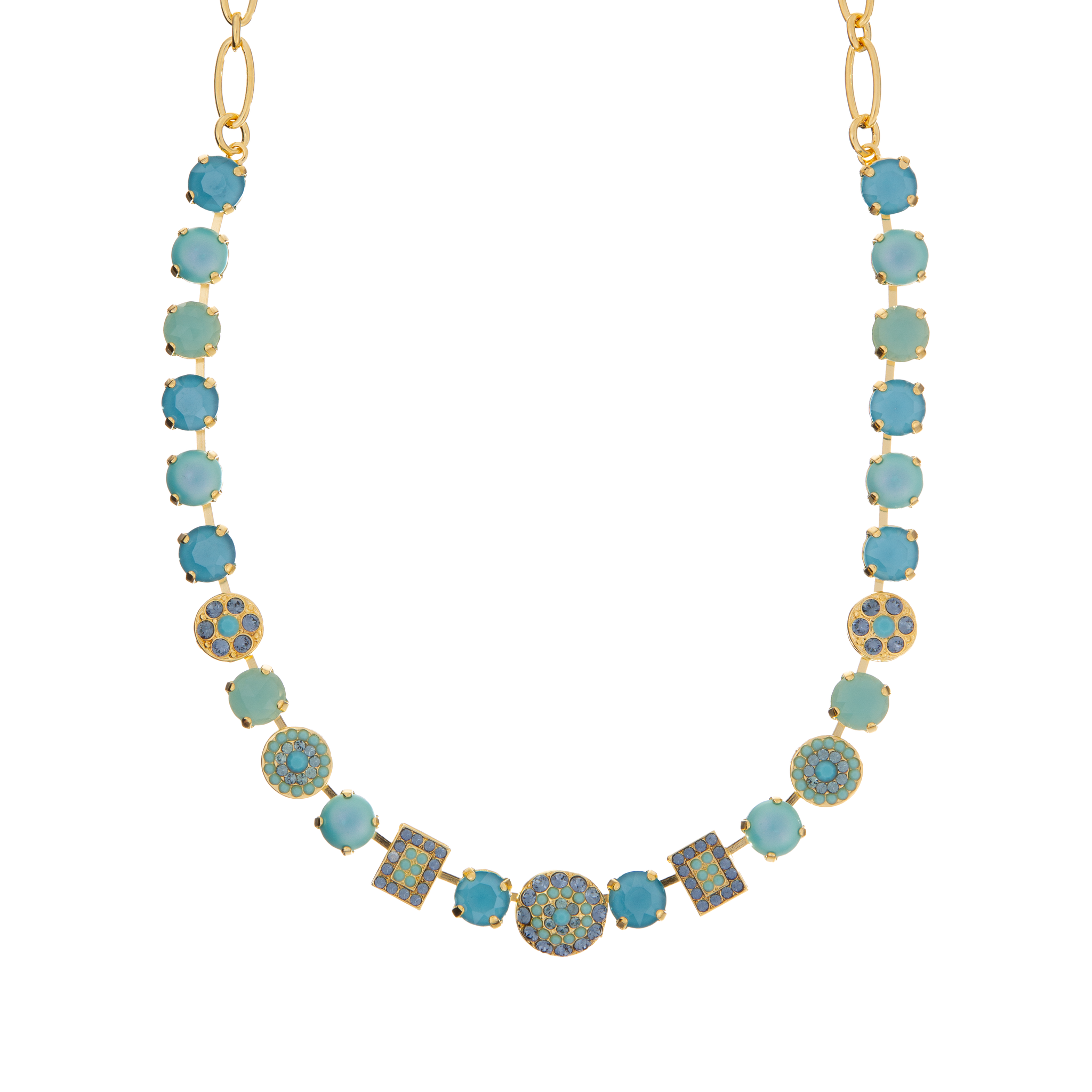 Medium Cluster and Pavé Necklace in "Crystal Blue" *Custom*