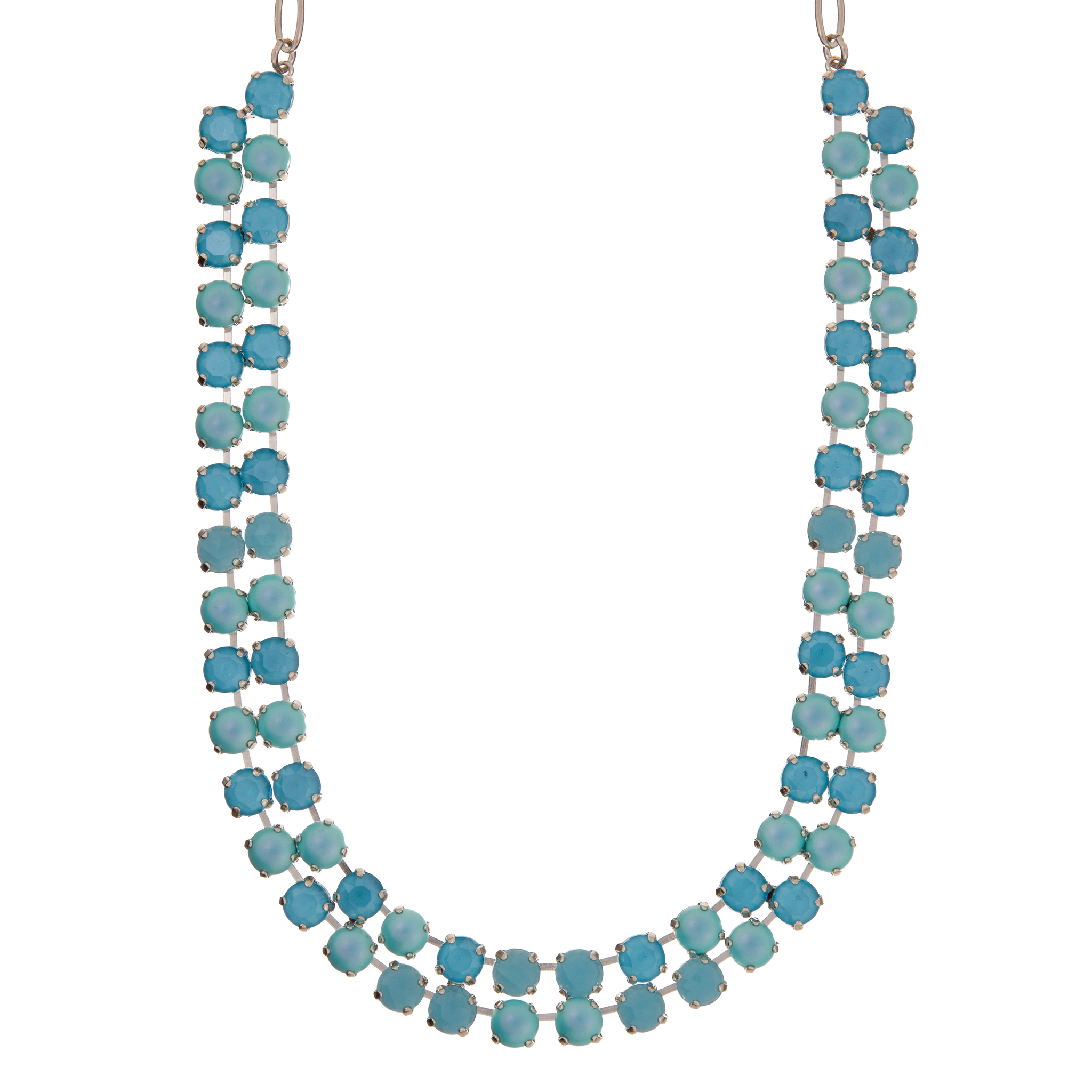 Medium Double Necklace in "Crystal Blue" *Custom*