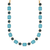 Medium Emerald and Round Necklace in "Crystal Blue" *Custom*