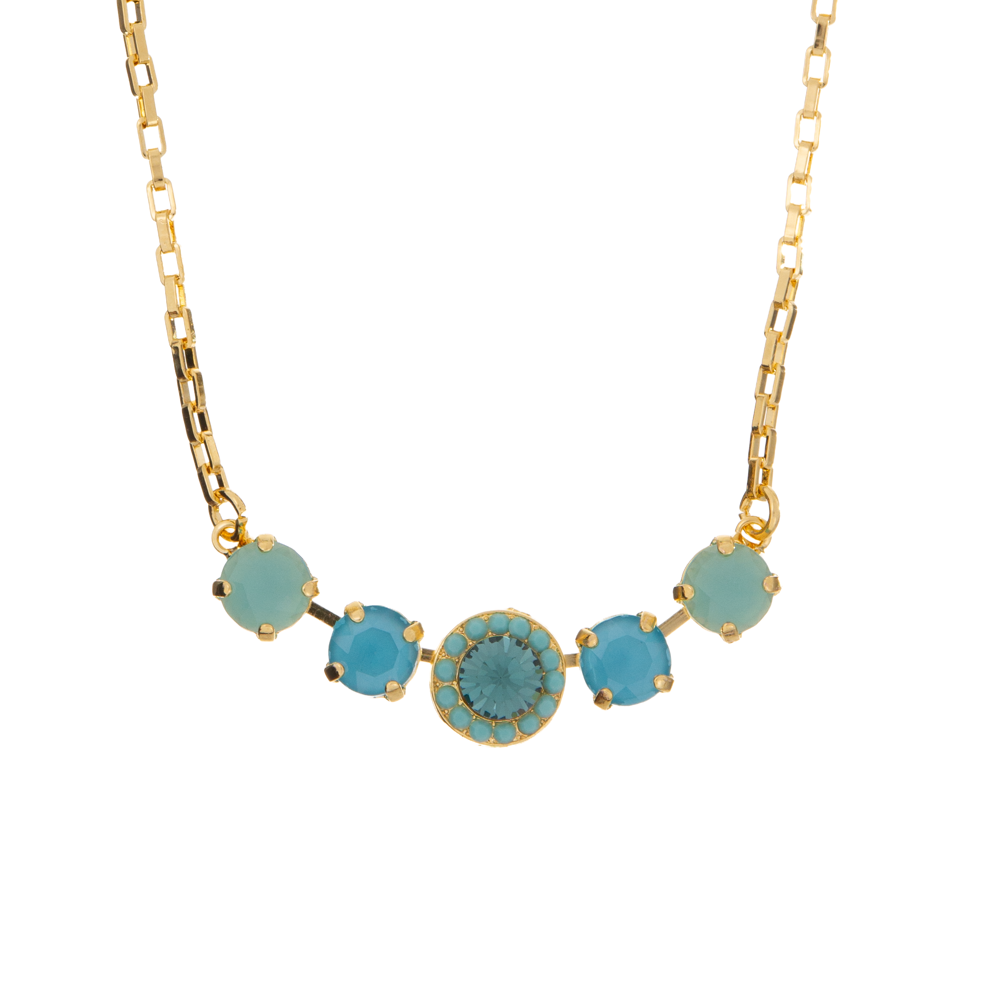 Five Stone Halo Pendant in "Crystal Blue" *Custom*