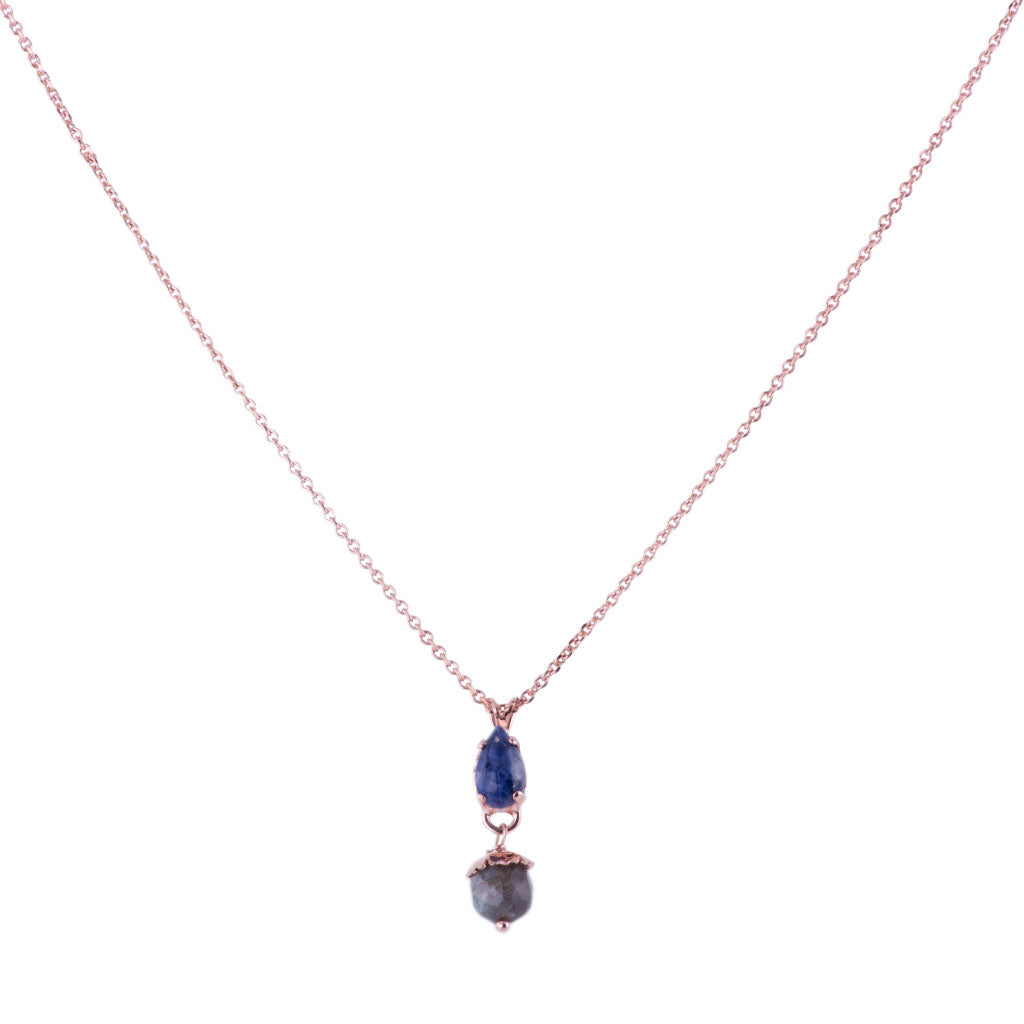 Small Pear Pendant with Drop in "Cascade"- Rose Gold