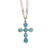 Medium Stone Cross Pendant in "Crystal Blue" *Custom*