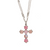 Crystal Cross Pendant in "Flamingo" *Custom*