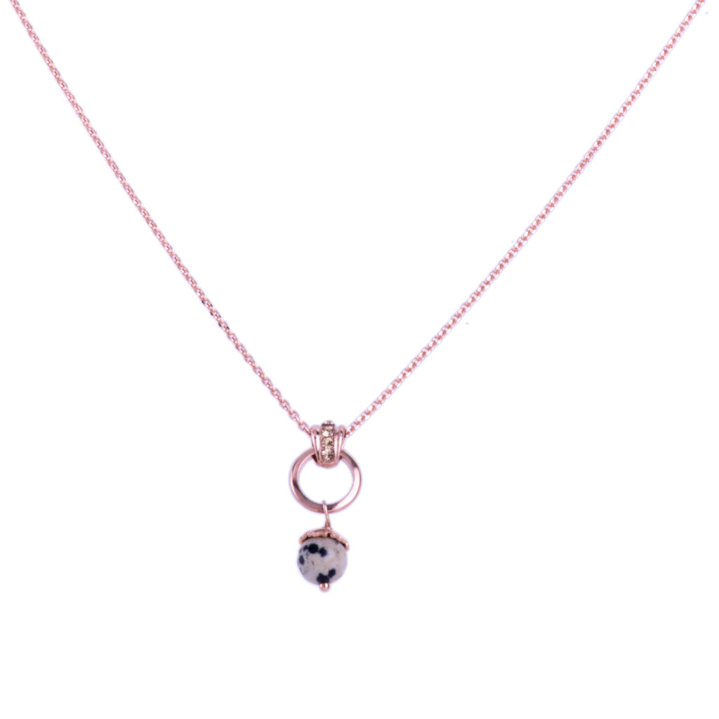 Petite Inner Circle Pendant in "Nightfall" - Rose Gold