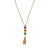 Medium Three Stone Pendant with Tassel in "Festival" *Custom*