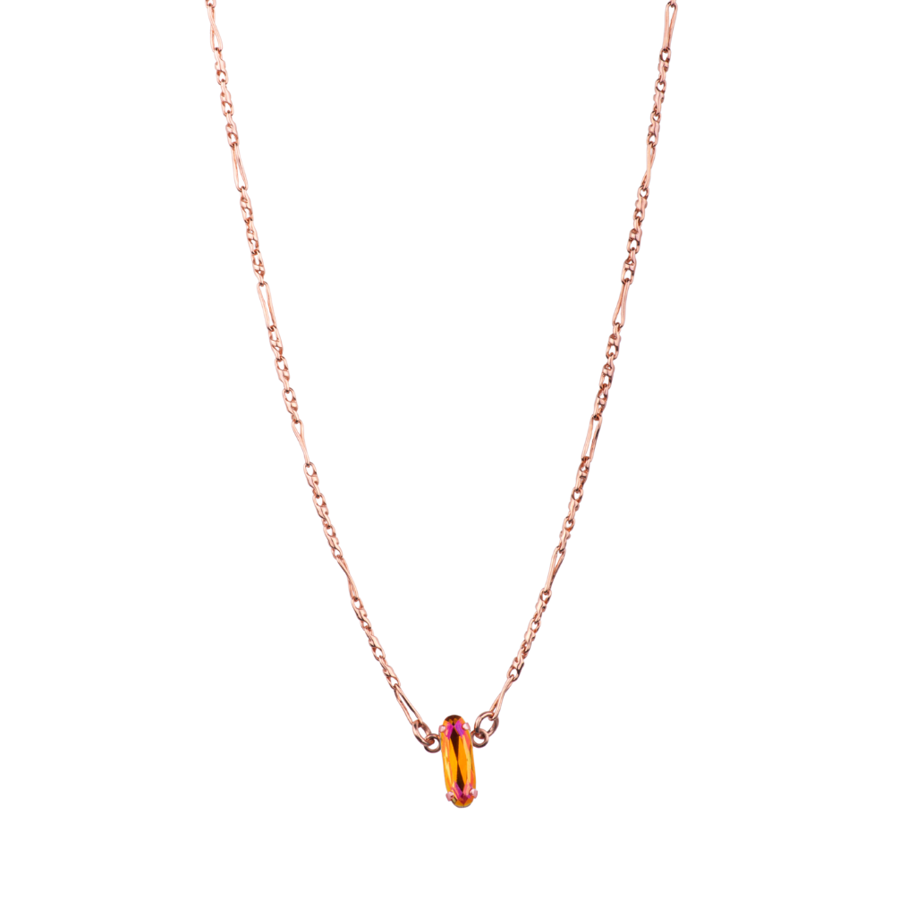 Long Oval Single Pendant in "Astral Pink" - Rose Gold
