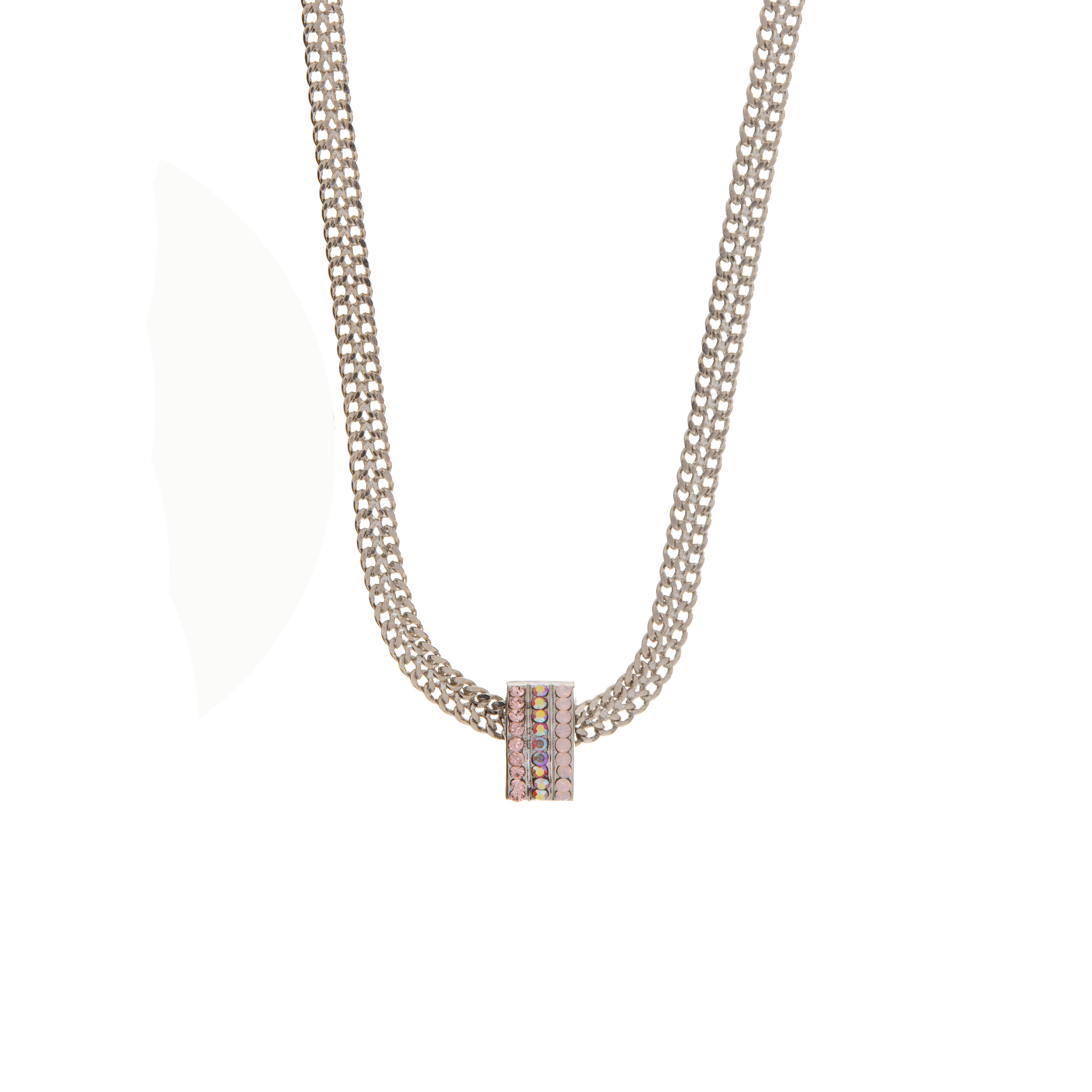 Embellished Slide Element with Herringbone Chain in "Flamingo" *Custom*