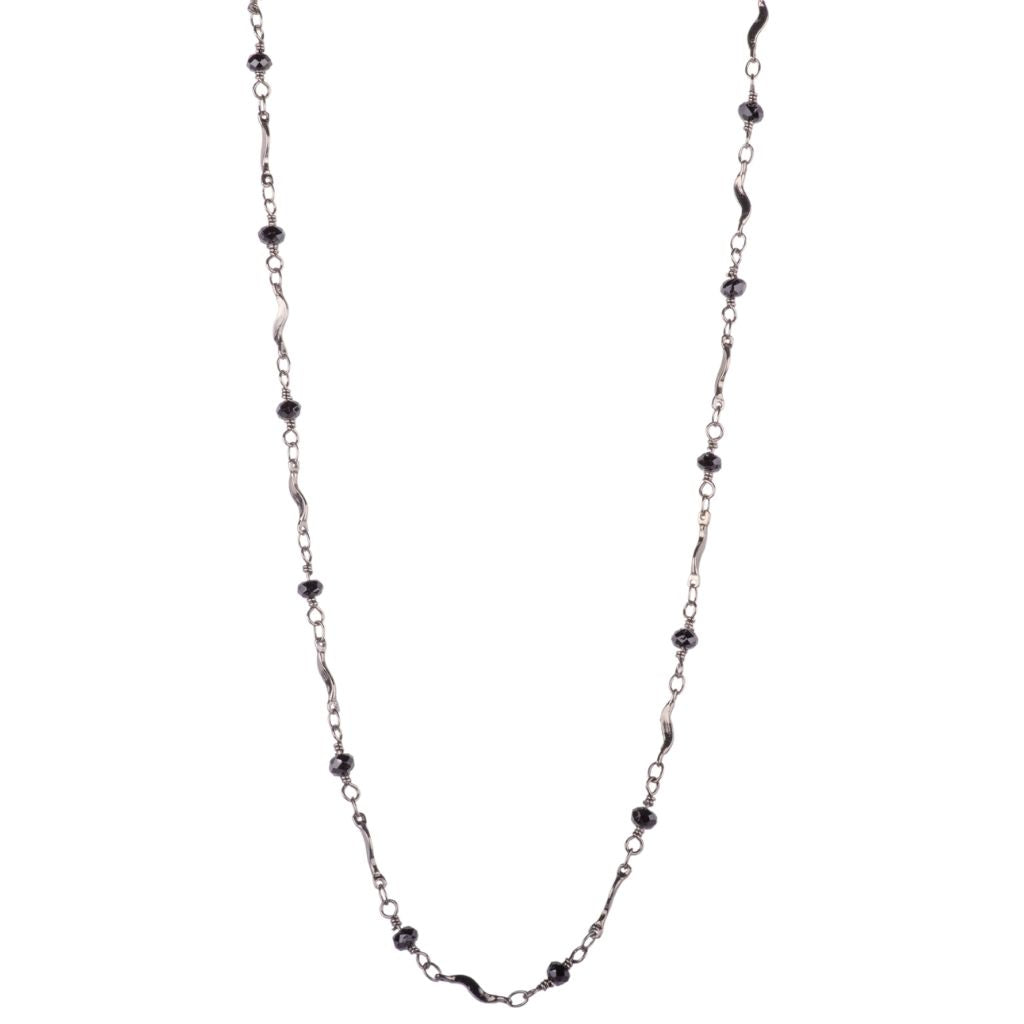 Petite Beaded Chain Necklace - Grey