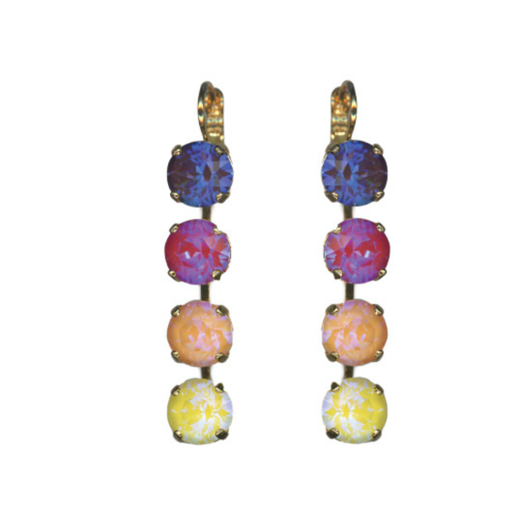 Large Four Stone Leverback Earrings in "Candy" *Custom*