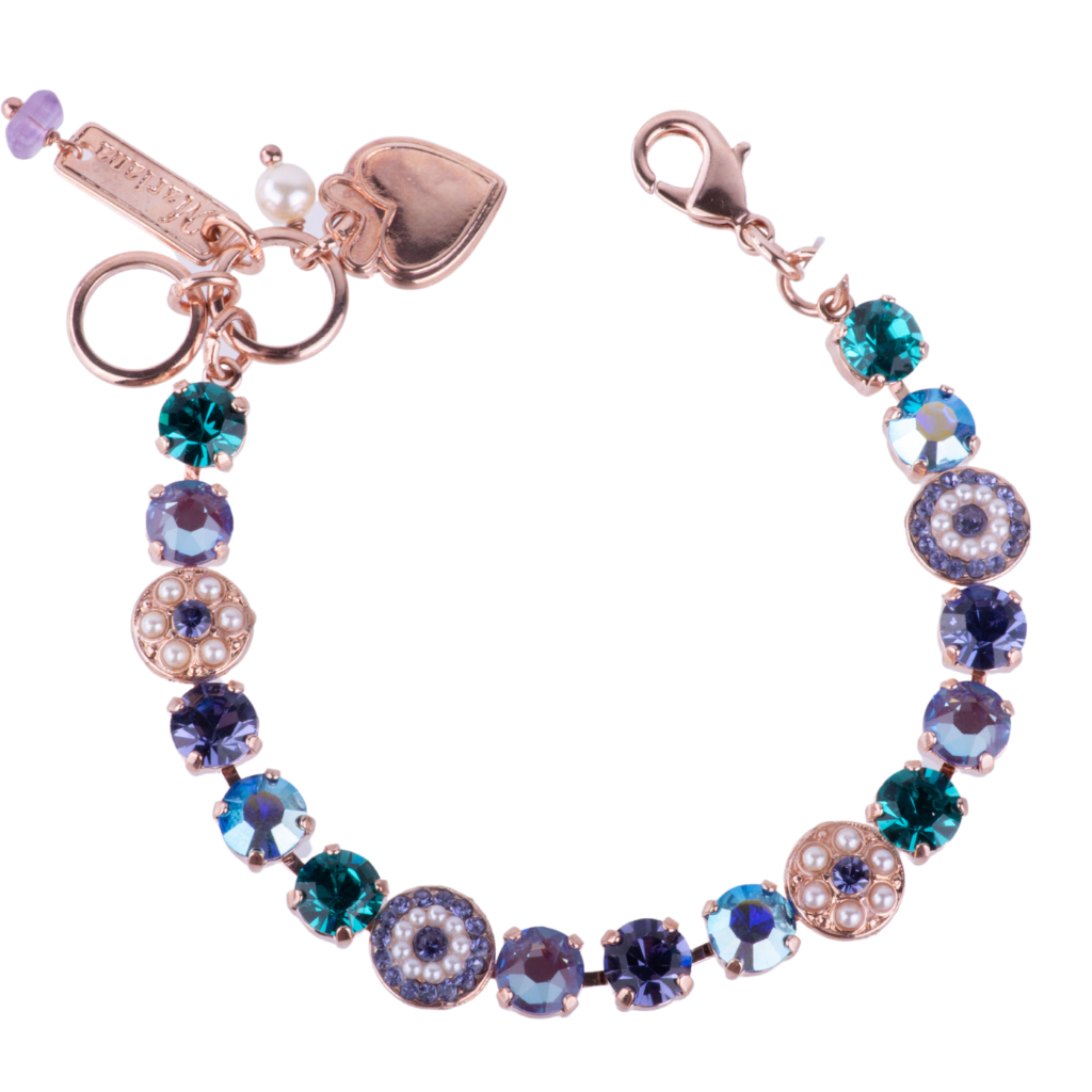 Medium Pave Bracelet in "Violet" - Rose Gold