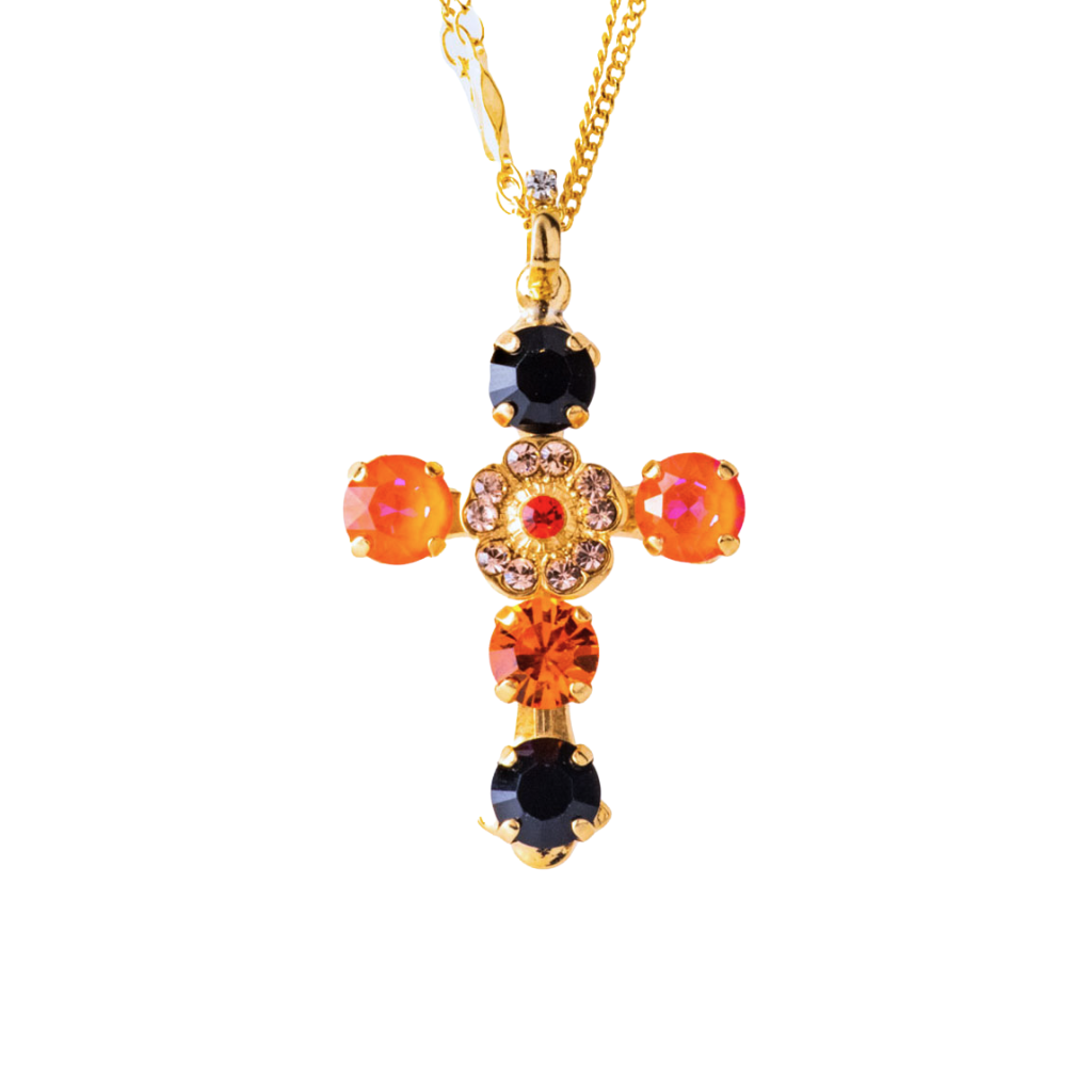 Flower Cross Pendant in "Magic" *Custom*