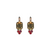 Large Emerald Cut and Trio Crystal Leverback Earrings in "Bonfire" - Rose Gold