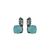 Large Leverback Earrings in "Aquamarine ICE" - Rhodium