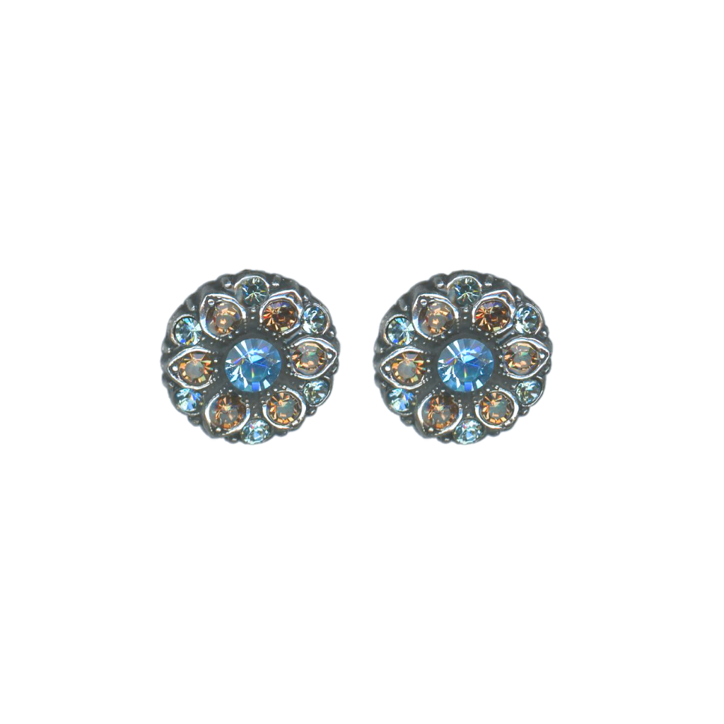 Medium Guardian Angel Stud Earrings in "Forget-Me-Not" - Rhodium