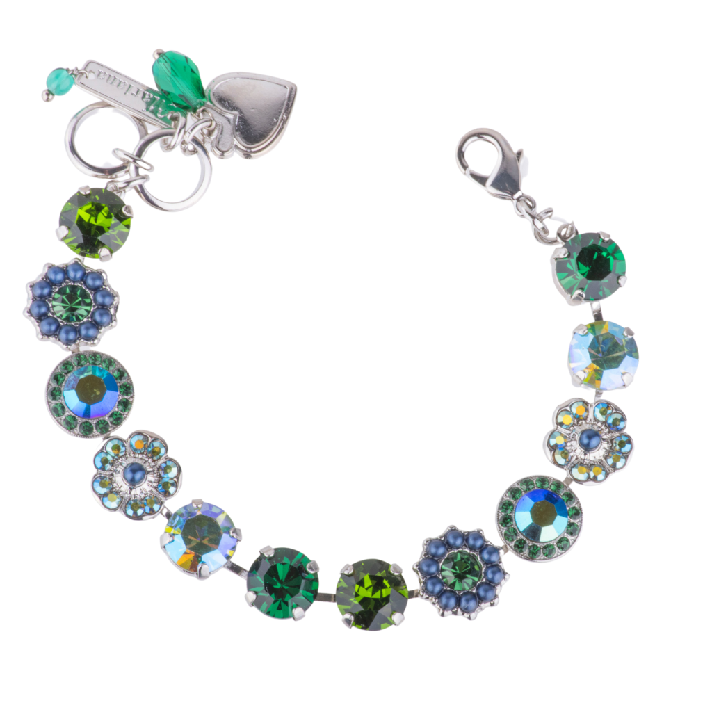 Large Elemental Bracelet in "Emerald City"- Rhodium