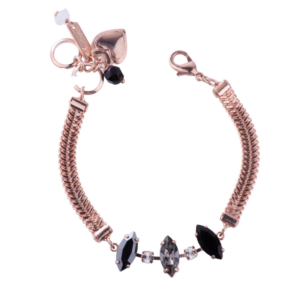 Petite Interchanging Marquise Chain Bracelet in "Obsidian Shores" - Rhodium