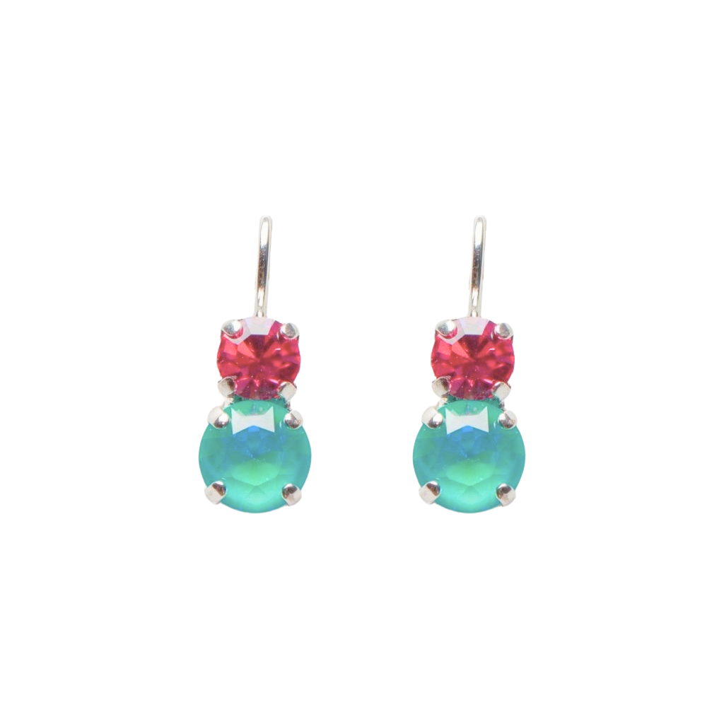 Medium Classic Two-Stone Earrings in "Coral Cove" *Custom*