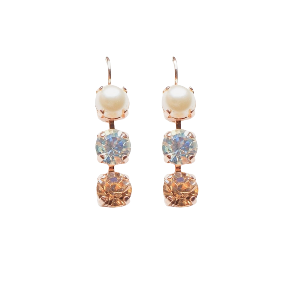 Medium Three Stone Earrings in "Sand Bar" *Custom*