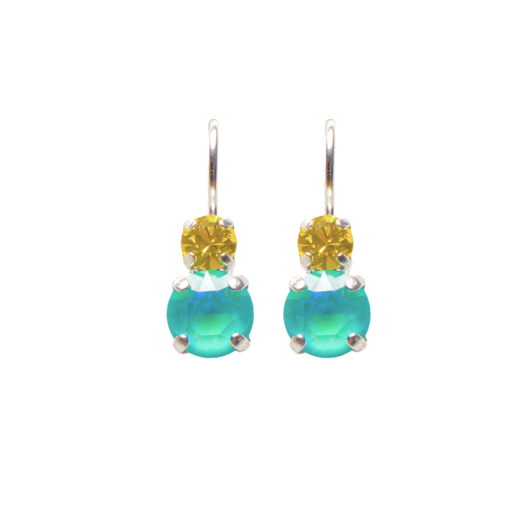 Medium Double Stone Leverback Earrings in "Saltwater Taffy" *Custom*