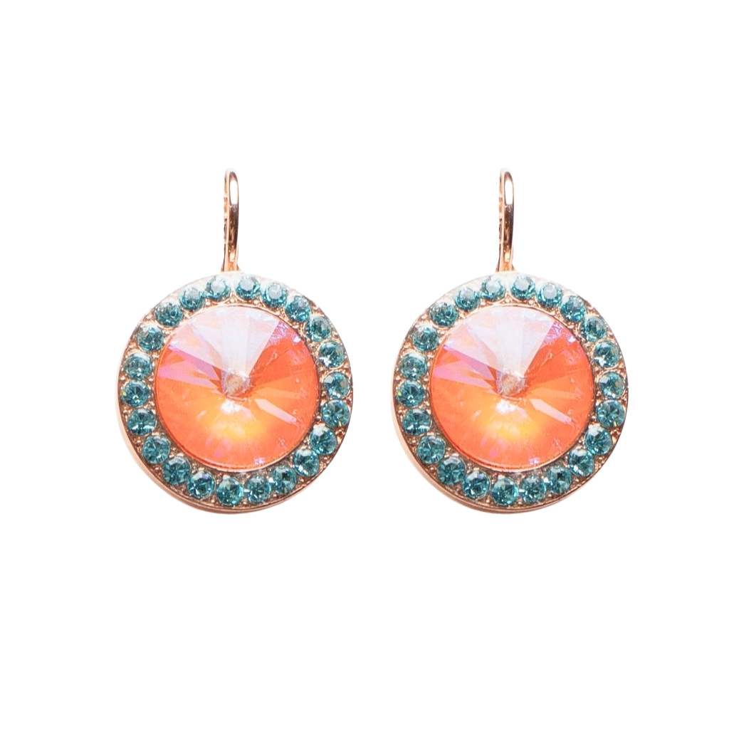 Luxurious Halo Earrings in "Coral Cove" *Custom*