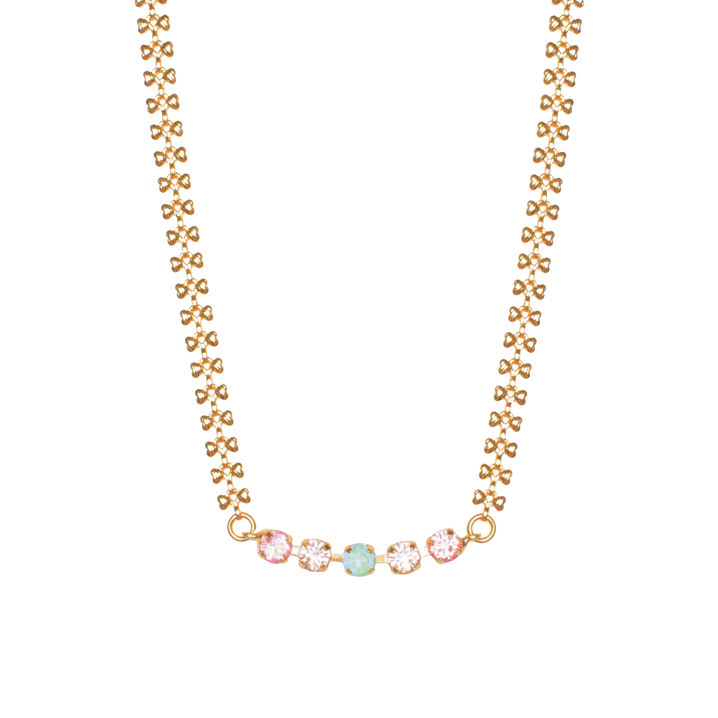 Five Crystal & Chain Choker Necklace in "Parasol" *Custom*
