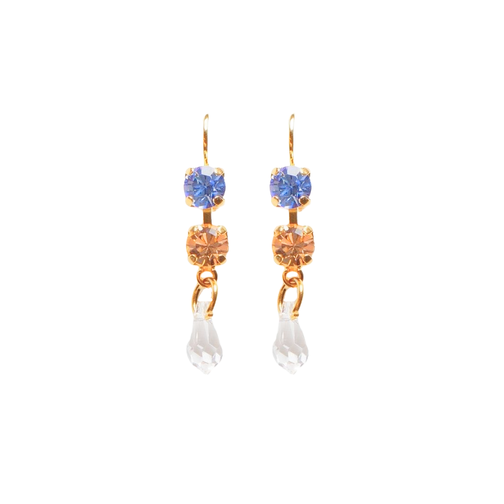 Small Two Stone Dangle Earrings in  "Sand Bar" *Custom*